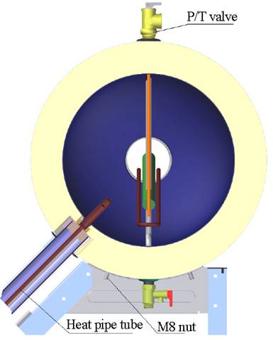 Installation von Wassertank und Wärmerohr-Vakuumröhre